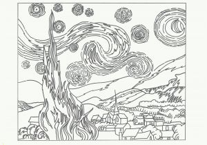 Van Gogh Starry Night Coloring Page the Starry Night Coloring Page Coloring Home