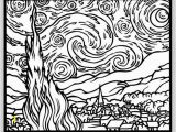 Van Gogh Starry Night Coloring Page Van Gogh Coloring Page