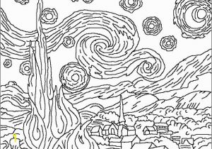 Van Gogh Starry Night Coloring Page Van Gogh Starry Night Coloring Page