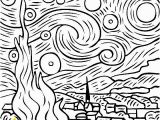 Van Gogh Starry Night Coloring Page Vincent Van Gogh Starry Starry Night