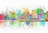 Vancouver island Wall Murals Vancouver Bc Skyline Paint Splatter Illustration Art Print