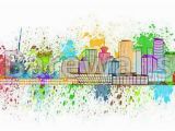 Vancouver island Wall Murals Vancouver Bc Skyline Paint Splatter Illustration Art Print