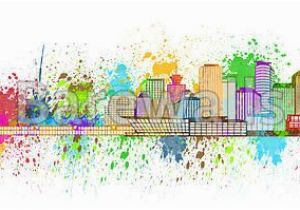 Vancouver island Wall Murals Vancouver Bc Skyline Paint Splatter Illustration Art Print