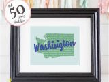 Vancouver island Wall Murals Washington Wall Art Washington Art Print State Wall Art Graduation Gift for Her Graduation Gift for Best Friend Moving Away Gift