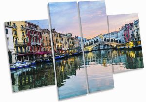 Venice Italy Wall Murals Rialto Bridge Venice Italy Canvas Wall Art Multi Panel Print Box Frame