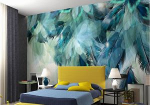 Victorian Wallpaper Murals Beibehang Wallpaper Stylish Vintage Modern Blue Feather Tv