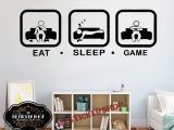 Video Game Wall Murals Gamer Wall Decal Eat Sleep Game Controller Video Game Wall