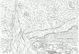 Vincent Van Gogh Starry Night Coloring Page the Starry Night Coloring Page Coloring Home