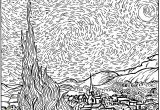 Vincent Van Gogh Starry Night Coloring Page Van Gogh Coloring Pages for Adults