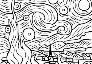 Vincent Van Gogh Starry Night Coloring Page Vincent Van Gogh Starry Starry Night