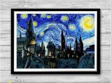 Vincent Van Gogh Wall Murals Hogwarts Castle Starry Night Print Van Gogh Reproduction Of