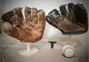 Vintage Baseball Wall Murals Vintage Baseball Glove Display Stands Out Of Scrap Wood