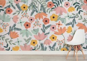 Vintage Floral Wall Mural Wildflower Bloomin Marvelous Wall Mural Room