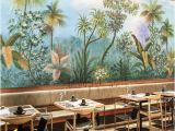 Vintage Jungle Wall Mural Tropical Rainforest Wallpaper Wall Mural Jungle Frorest Trees Scenic Wall Mural Living Room Bedroom Wallpaper Wall Murals