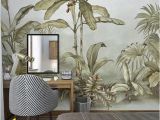 Vintage Jungle Wall Mural Vintage Banana Trees Wallpaper Mural Hand Painted