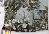 Vintage Jungle Wall Mural Vintage Tropical Tapestry Palmier Tree Wall Hanging Decor