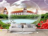 Vintage Landscape Mural Wallpaper 3d Stereoscopic Wallpaper Custom 3d Mural Wallpaper Rose Castle