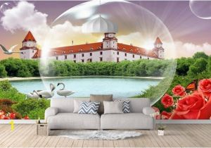 Vintage Landscape Mural Wallpaper 3d Stereoscopic Wallpaper Custom 3d Mural Wallpaper Rose Castle