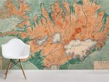 Vintage Map Wall Mural Iceland Vintage Map Mural Wallpaper