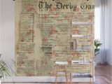 Vintage Wood Wall Mural Vintage Newspaper Grunge Wall Mural