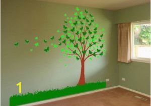 Vinyl Mural Wall Art butterfly Family Tree Leaves Removable Mural Wall Art