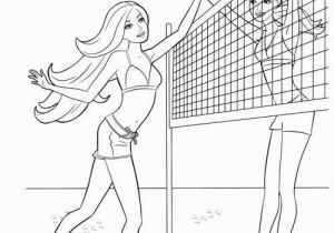 Volleyball Player Coloring Pages Barbie Playing Volleyball Coloring Pages