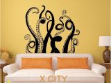 Walking Dead Wall Mural Octopus Tentacles Sea Monster Black Wall Art Decal Sticker Removable