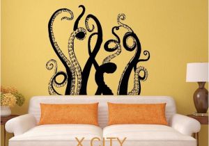 Walking Dead Wall Mural Octopus Tentacles Sea Monster Black Wall Art Decal Sticker Removable