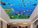 Wall and Ceiling Murals 3d Ceiling Murals Wallpaper Custom Non Woven Wall Murals 3d Landscapes Room Dazzling Sea World Living Room Bedroom Interior for Home Free Hi Def