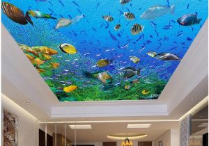 Wall and Ceiling Murals 3d Ceiling Murals Wallpaper Custom Non Woven Wall Murals 3d Landscapes Room Dazzling Sea World Living Room Bedroom Interior for Home Free Hi Def