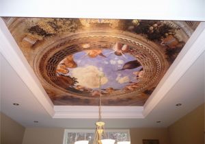 Wall and Ceiling Murals Mural and Tray Ceiling In My Dining Room Trompe L Oeil