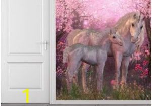 Wall and Door Murals Pink Blossom Unicorn Wall Mural Wallpaper