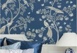 Wall and Mural Stencils Birds and Roses Chinoiserie Wall Mural Stencil Diy asian