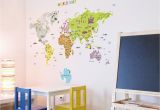 Wall Art Murals Decals Stickers Amazon Big Size World Map Removable Nursery Wall Art