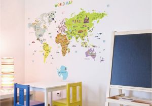 Wall Art Murals Decals Stickers Amazon Big Size World Map Removable Nursery Wall Art