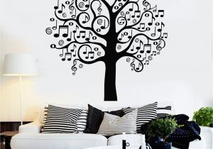 Wall Canvas Decal Mural Vinyl Wall Decal Musical Tree Music Art Decor Home