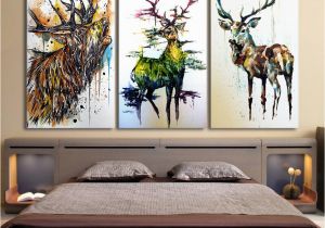 Wall Canvas Decor Mural Canvas Deer Head Painting Home Wall Living Room Rectangle