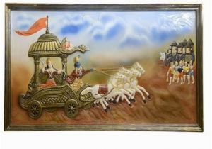 Wall Hanging Murals India Wall Hanging Hand Made 3d Mural Painting Mahabharata A