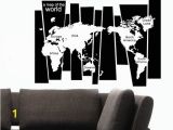 Wall Hanging World Map Mural 105 75cm Map Wall Sticker Murals Pvc A Map World Lettered Wall Art Decals for Living Room Study and Fice Decoration Removable Black Wall