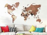 Wall Hanging World Map Mural Wood Wall Art Wall Map Of the World Map Wooden Travel Push