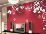 Wall Mural Behind Tv Wall Sticker Wall Decor Flowers with butterfly and Vines for