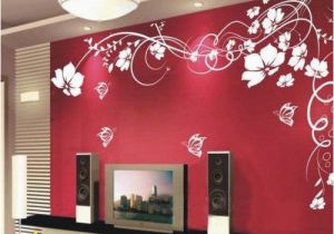 Wall Mural Behind Tv Wall Sticker Wall Decor Flowers with butterfly and Vines for