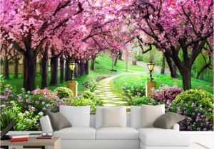 Wall Mural Cherry Blossom Amazon Hwhz Customized Size 3d Wallpaper Cherry Tree