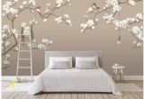 Wall Mural Cherry Blossom Fine Brushwork Magnolia Blossom Chinoiserie Wallpaper Wall