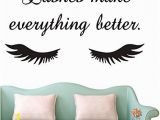 Wall Mural Decals Canada Lashes Make Everything Better Beauty Salon Quote Wall Sticker Long Eyelashes Wall Vinyl Decals Eyebrows Brows Wall Art Mural Ay1078 Black