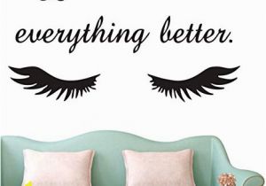 Wall Mural Decals Canada Lashes Make Everything Better Beauty Salon Quote Wall Sticker Long Eyelashes Wall Vinyl Decals Eyebrows Brows Wall Art Mural Ay1078 Black