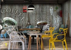 Wall Mural for Bar Creative Personality Retro Wood Wallpaper theme Restaurant