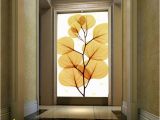 Wall Mural for Hallway wholesale 3d Wallpaper Home Decor Entrance Hallway Wall Painting Wedding House Backdrop Continental Golden Leaf Paper Wall Wallpaper Free