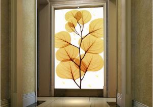 Wall Mural for Hallway wholesale 3d Wallpaper Home Decor Entrance Hallway Wall Painting Wedding House Backdrop Continental Golden Leaf Paper Wall Wallpaper Free