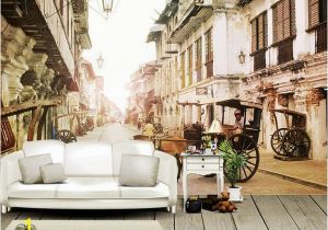 Wall Mural From My Photo Customization Backgrounds 3d Wallpaper for Walls 3d Wallpaper Murals Silk for Living Room Romantic town Retro Street Alley European Tv High